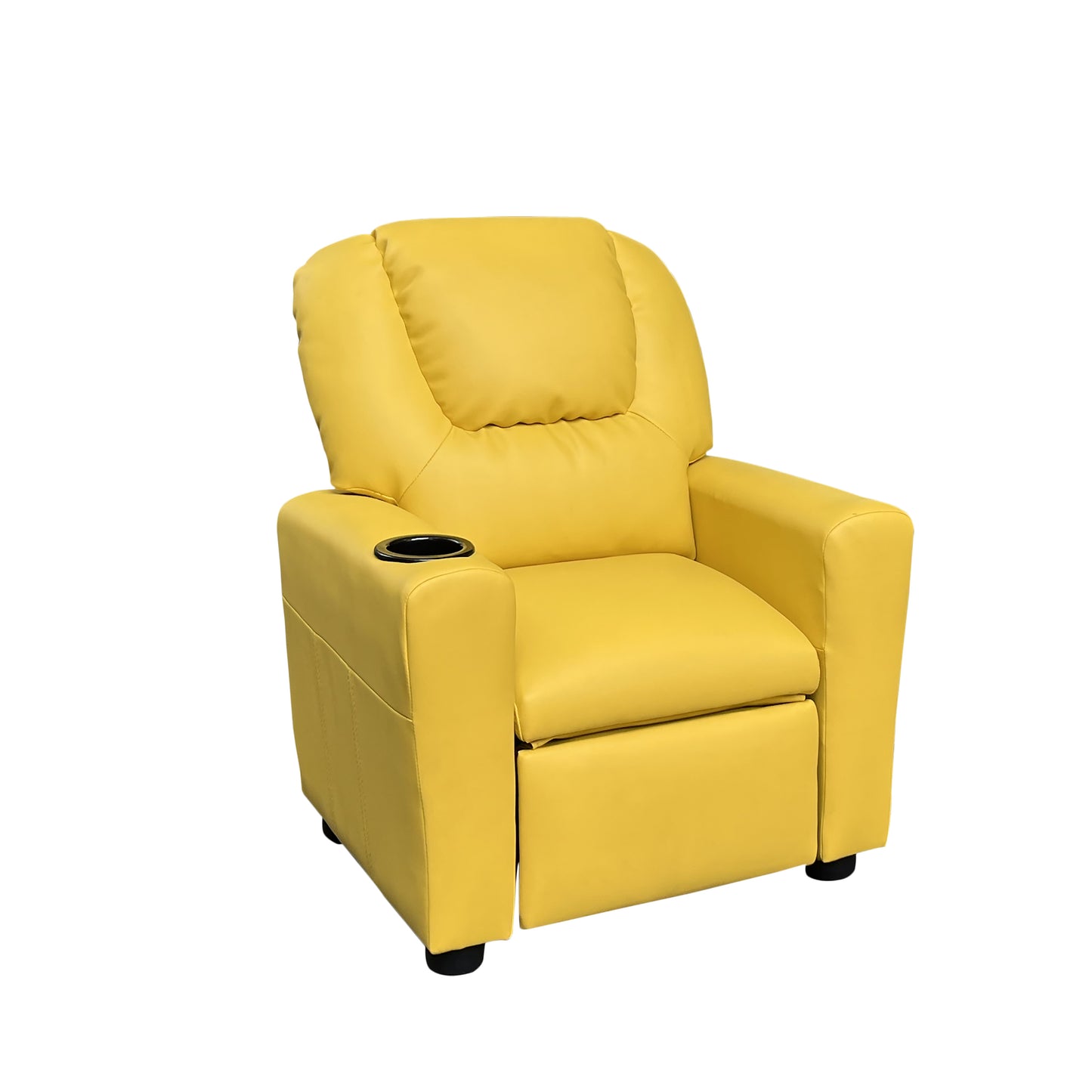 Marisa 22" Yellow PU Leather Kids Recliner Chair with Cupholder