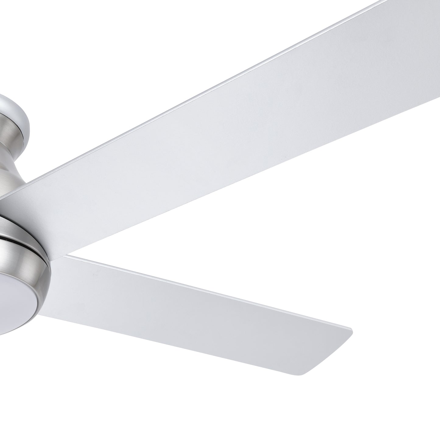 52" Low Profile Ceiling Fan in Brushed Nickel with Silver Blades