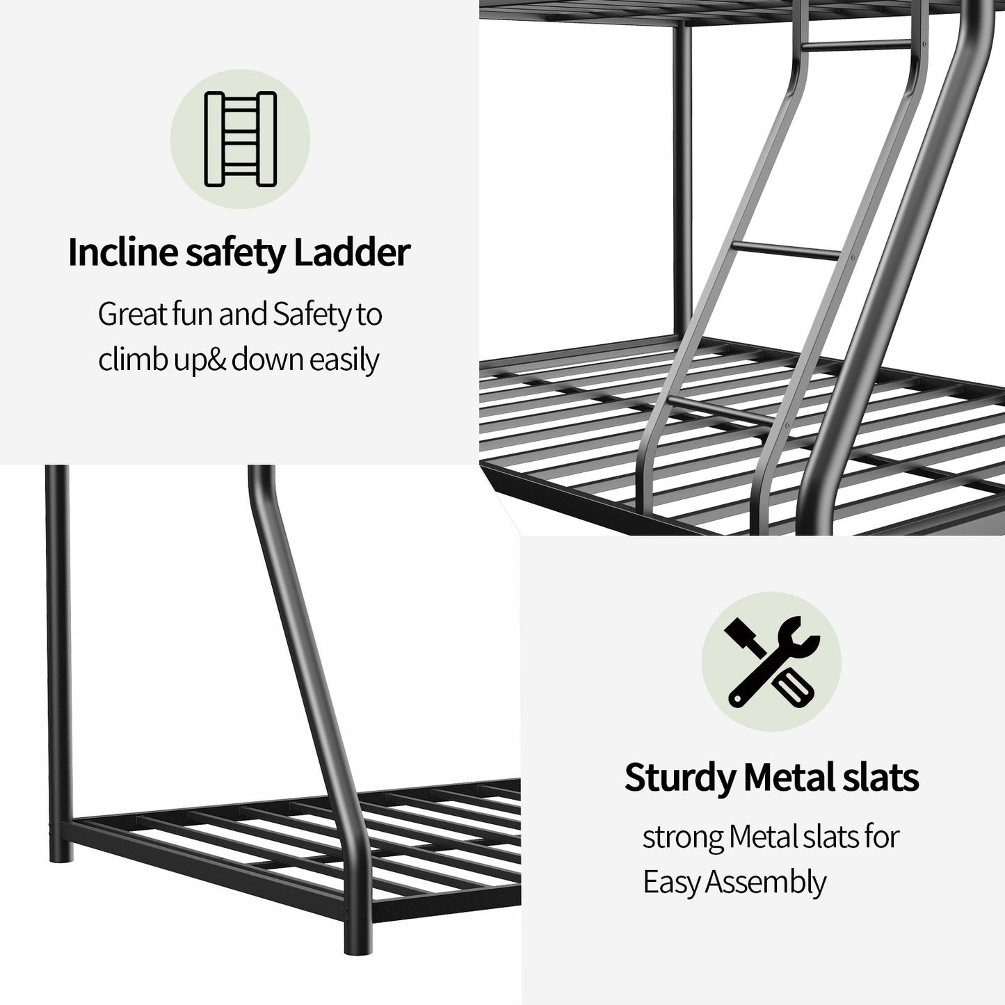 Metal Twin over Full Bunk Bed/ Heavy-duty Sturdy Metal/ Noise Reduced/ Safety Guardrail/ CPC Certified/ No Box Spring Needed