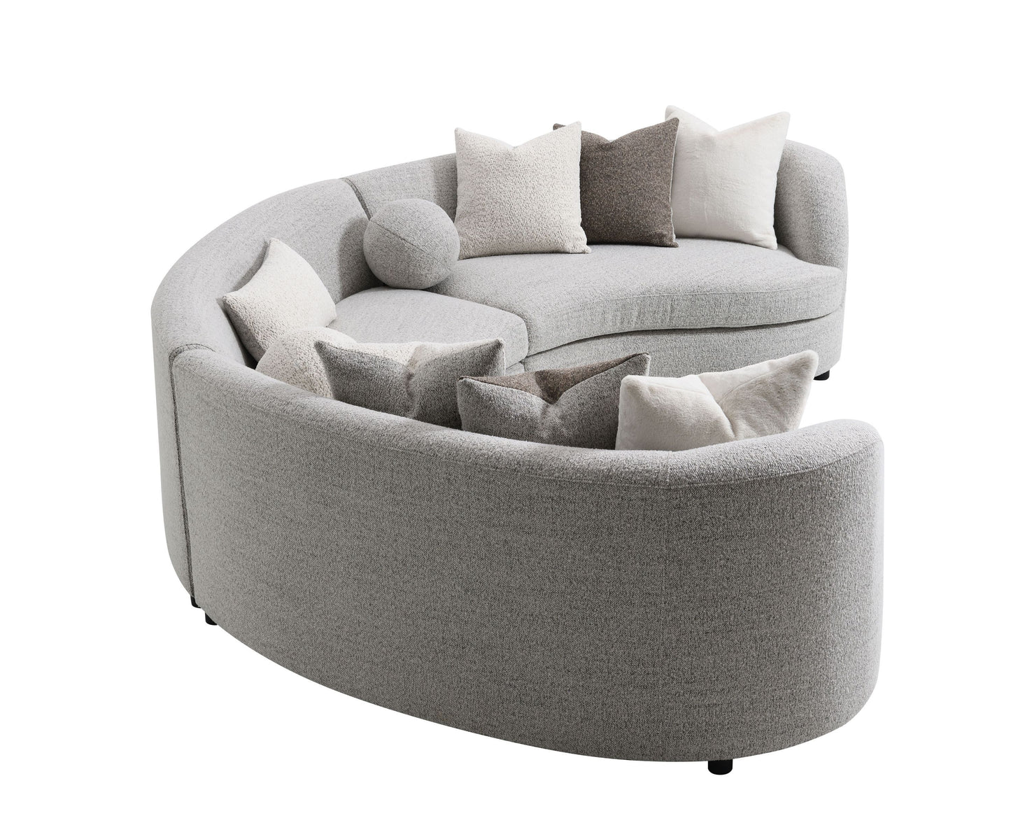 Ivria Gray Boucle Sectional Sofa W/9 Pillows