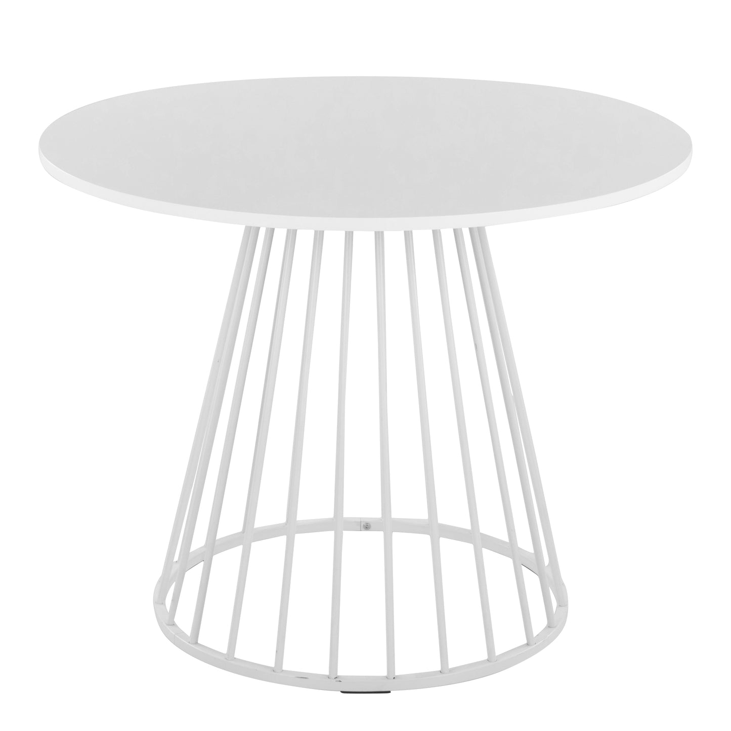 Canary Cosmo Contemporary Dining Table in White Metal and White MDF by LumiSource