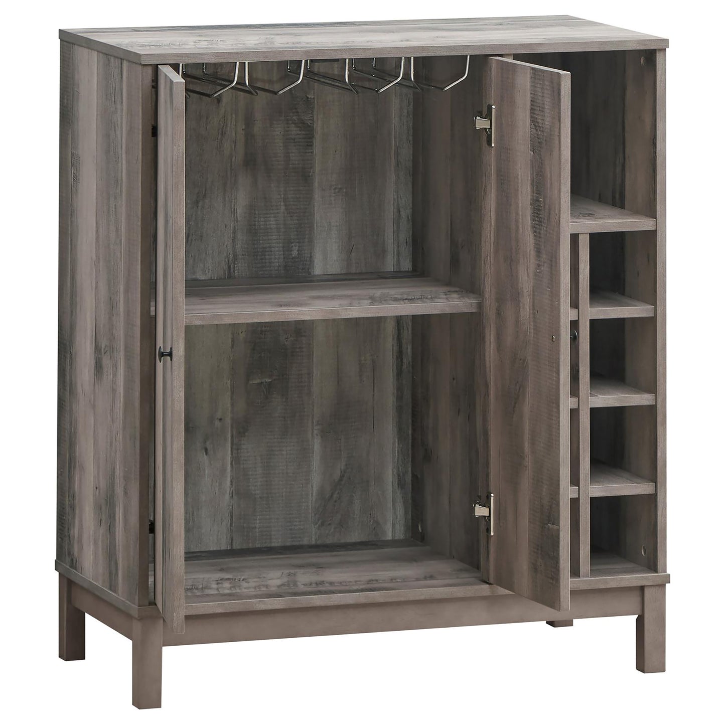 Weathered Acacia Wine Cabinet with 2 Doors