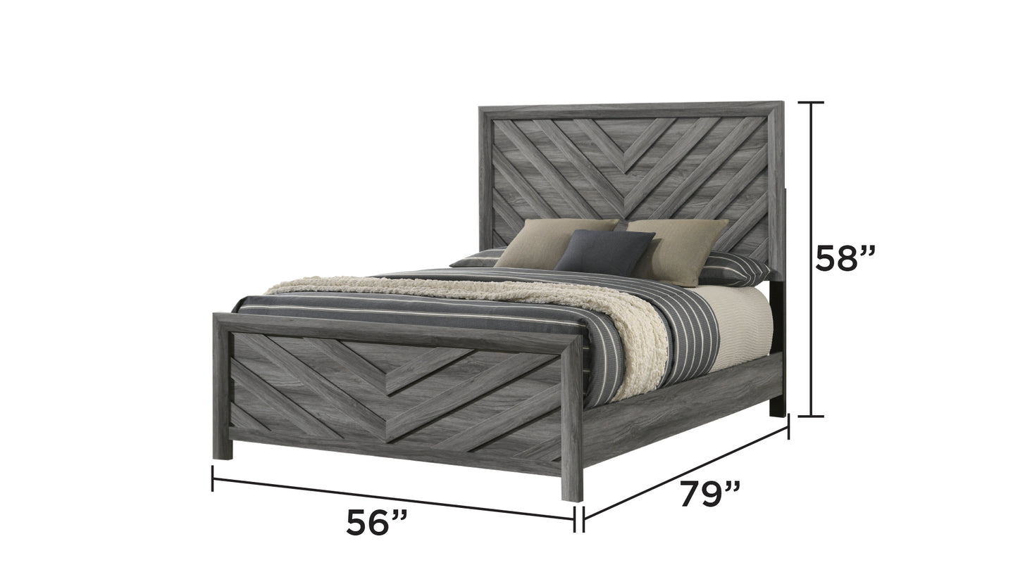 Denver Modern Style Full Bed Made with Wood in Gray