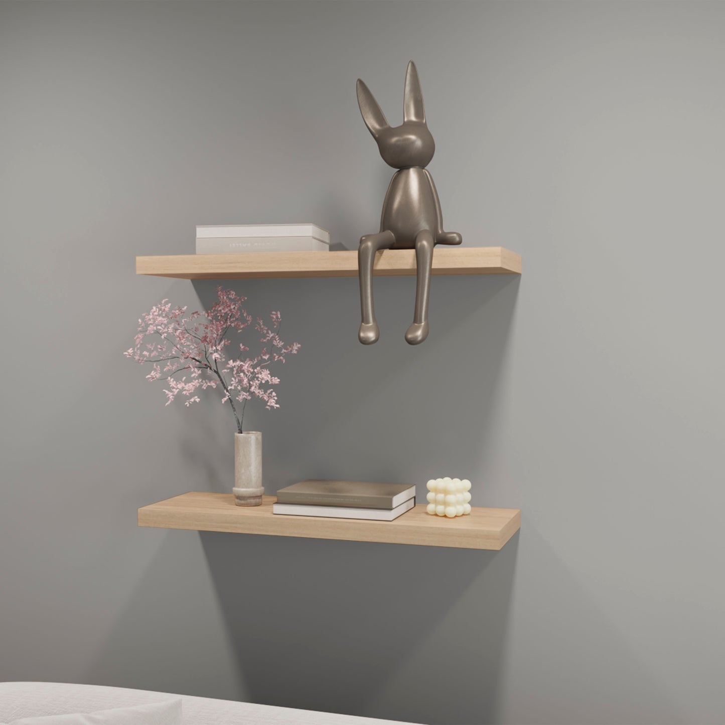 Iva Floating Shelf in Melamine, Light Pine