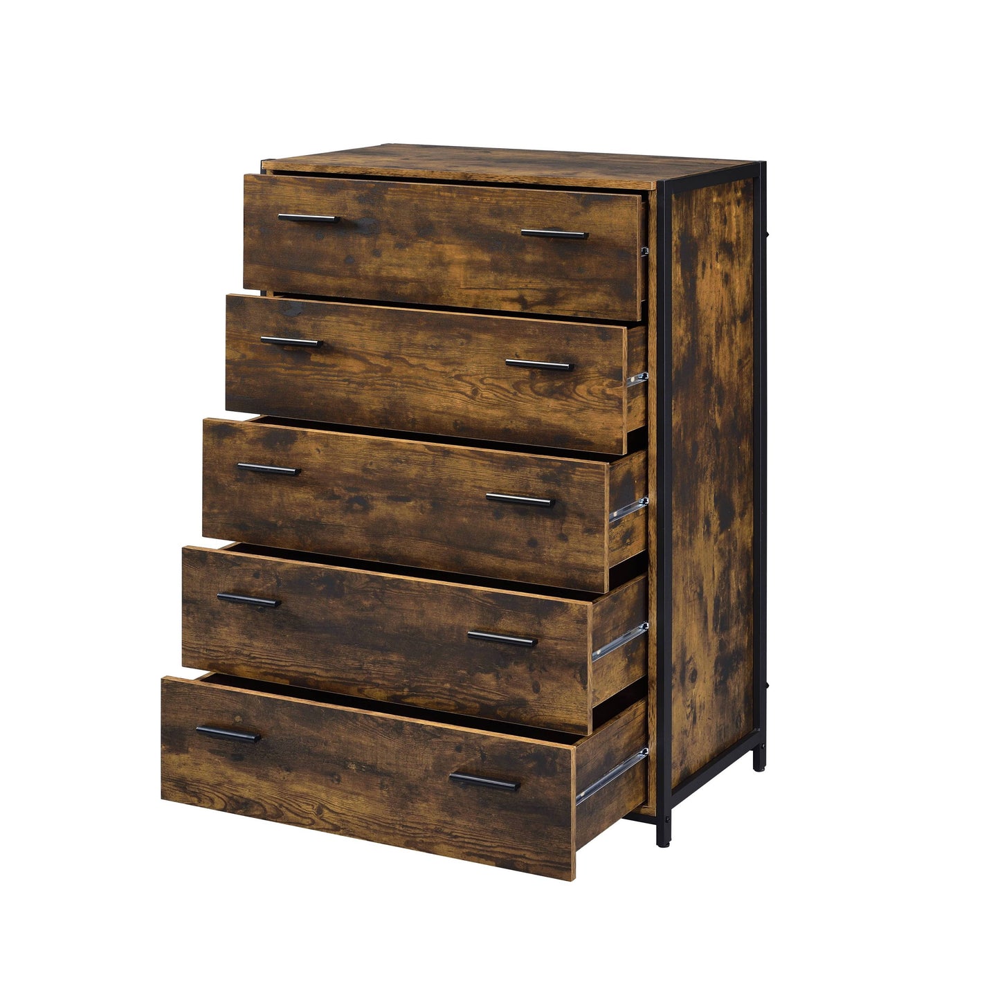 Juvanth Rustic Oak & Black Finish Chest