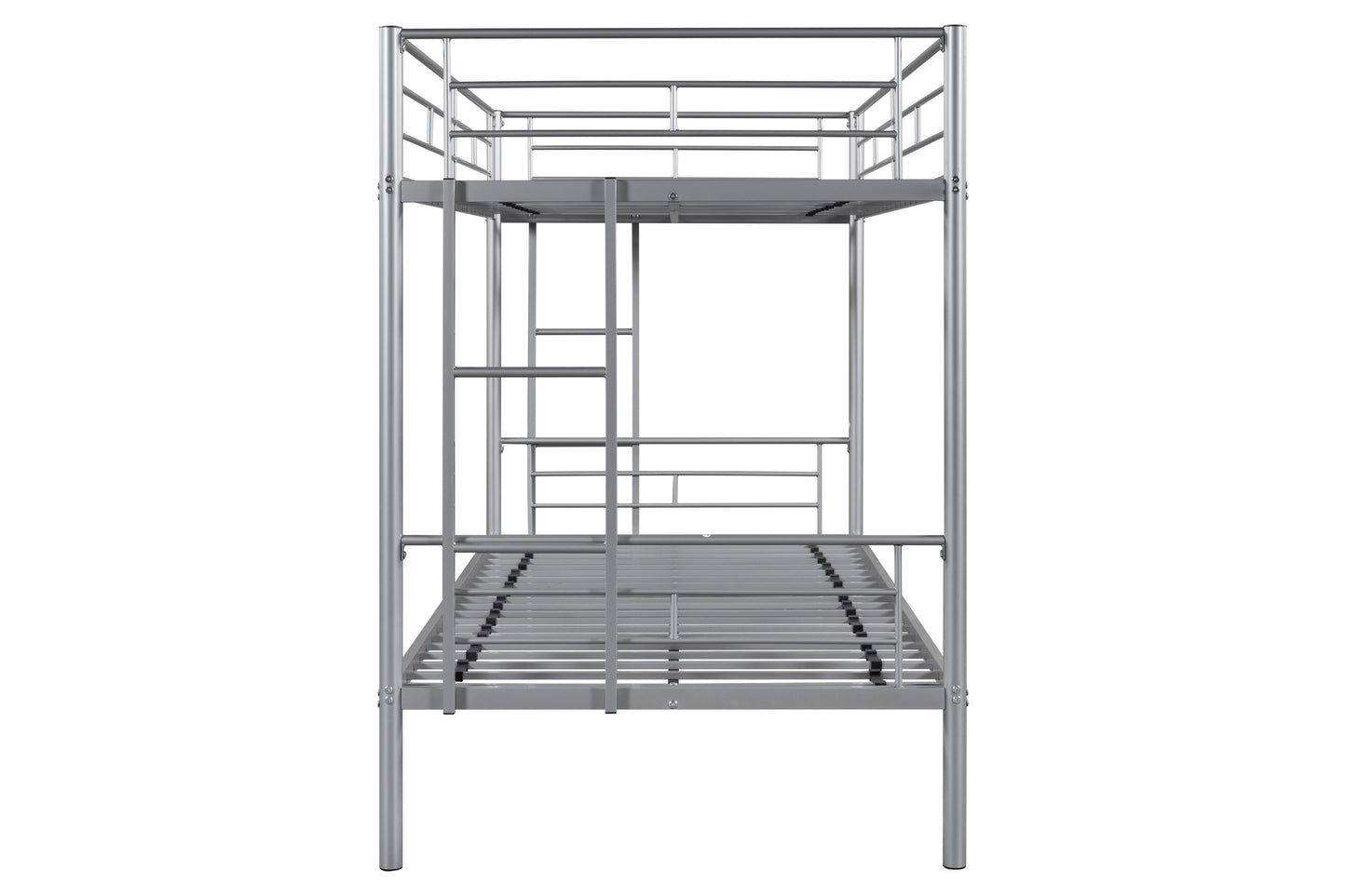 Metal Twin over Twin Bunk Bed/ Heavy-duty Sturdy Metal/ Noise Reduced Design/ Safety Guardrail/ 2 Side Ladders/ CPC Certified/ No Box Spring Needed