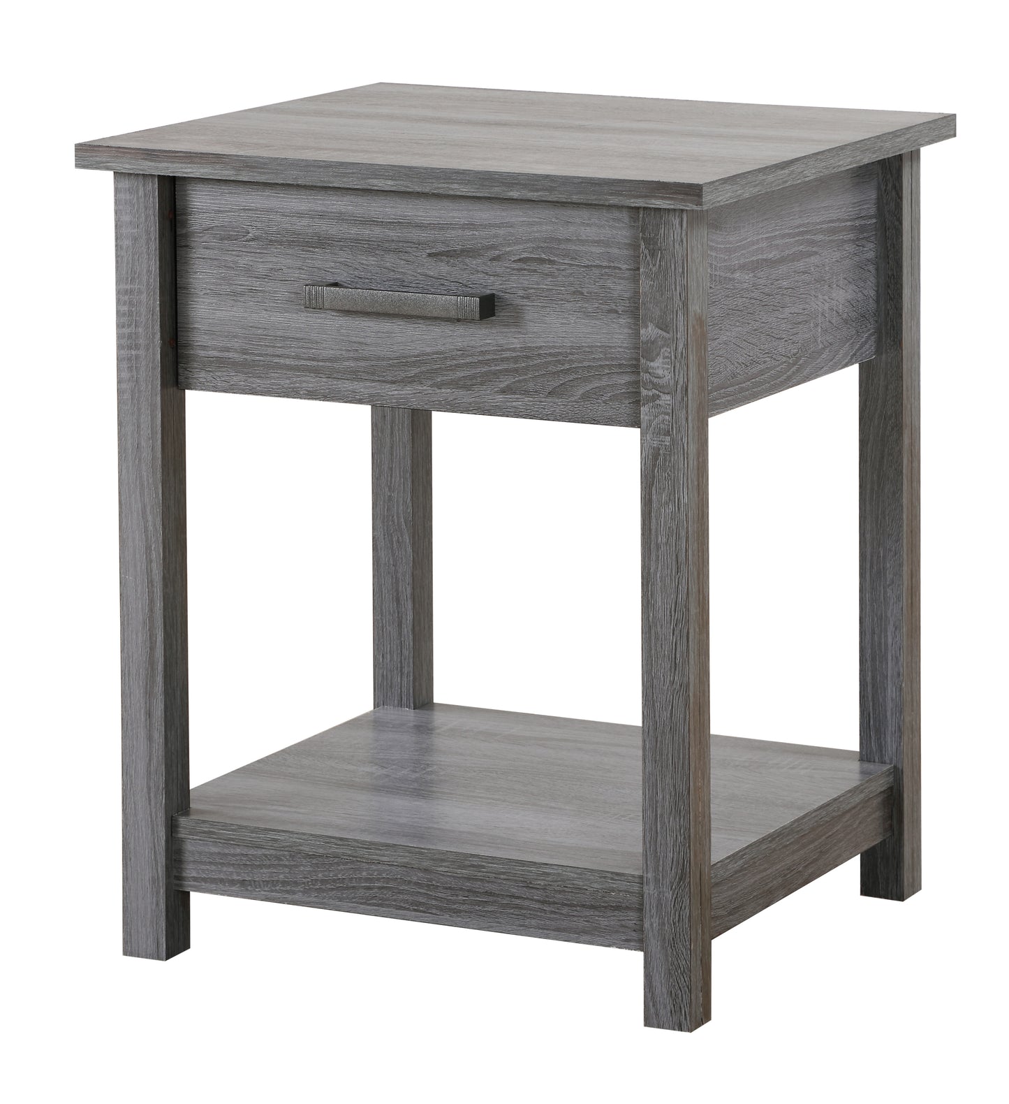 Chic Gray Contemporary Nightstand