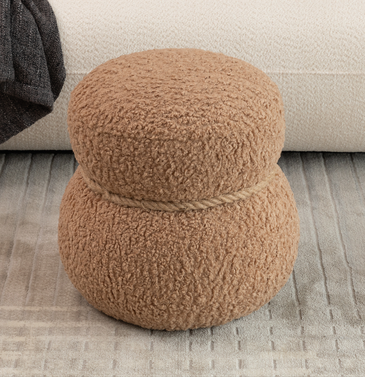 WKJ1Y Light camel snowman stool, seat body width 14.56in round belly, playful and lovely, suitable for any space