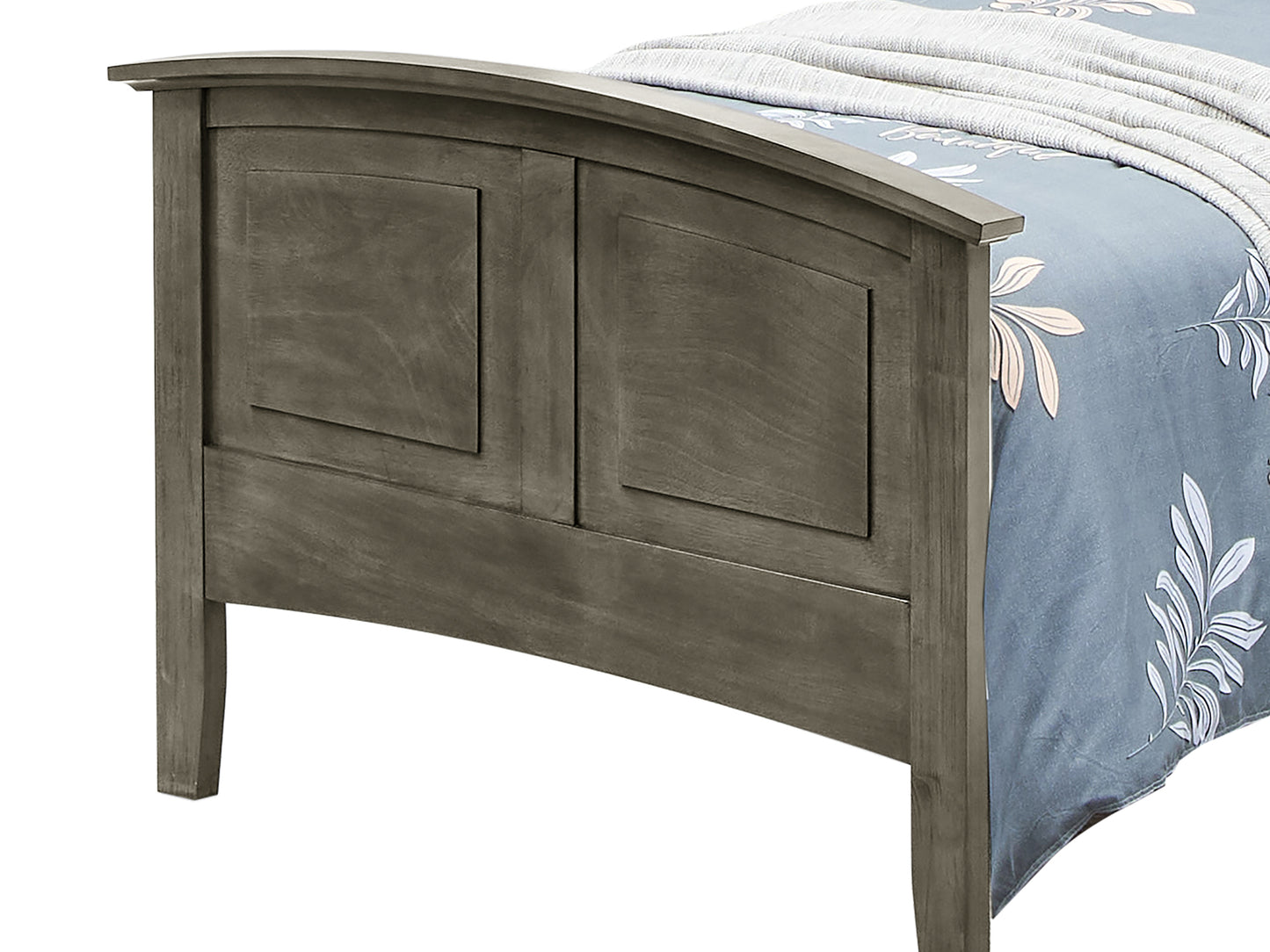 Comfortable Gray Twin Bed For Casual Spaces