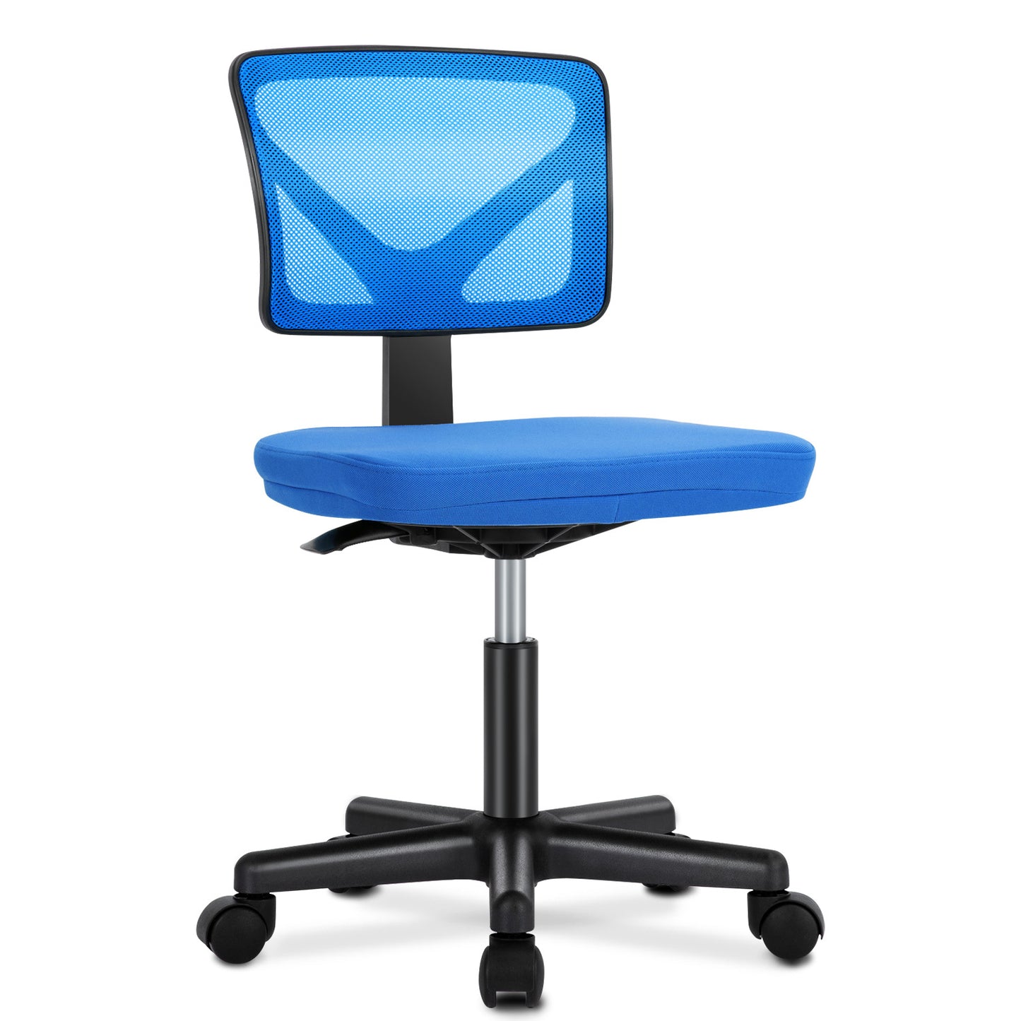 Sweetcrispy Armless Desk Chair Small Home Office Chair with Lumbar Support