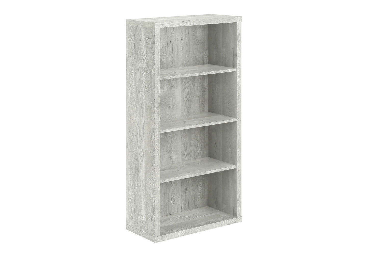 Bookshelf, Bookcase, Etagere, 5 Tier, 48"h, Office, Bedroom, Grey Laminate, Contemporary, Modern
