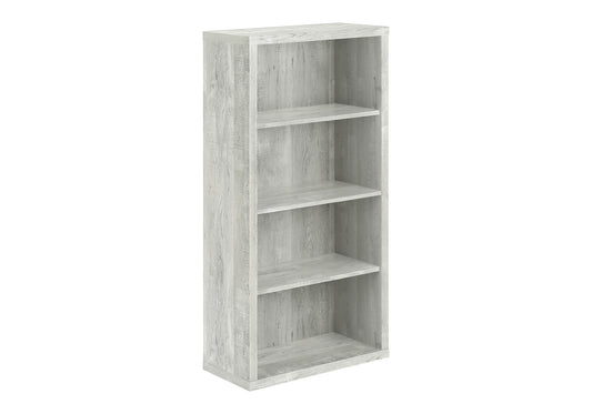 Bookshelf, Bookcase, Etagere, 5 Tier, 48"h, Office, Bedroom, Grey Laminate, Contemporary, Modern