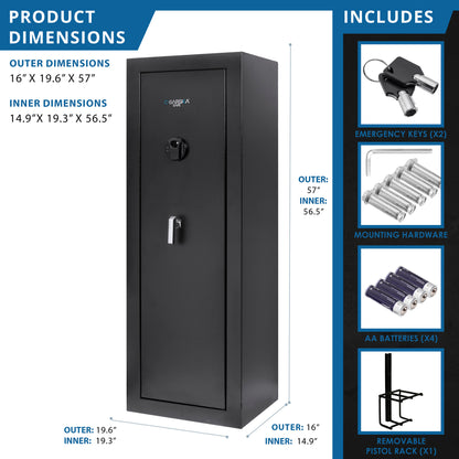 9.33 CUBIC FT BIOMETRIC KEYPAD RIFLE SAFE