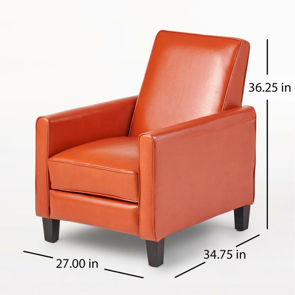 Recliner Push Back Chair for Elegant Home Décor Orange