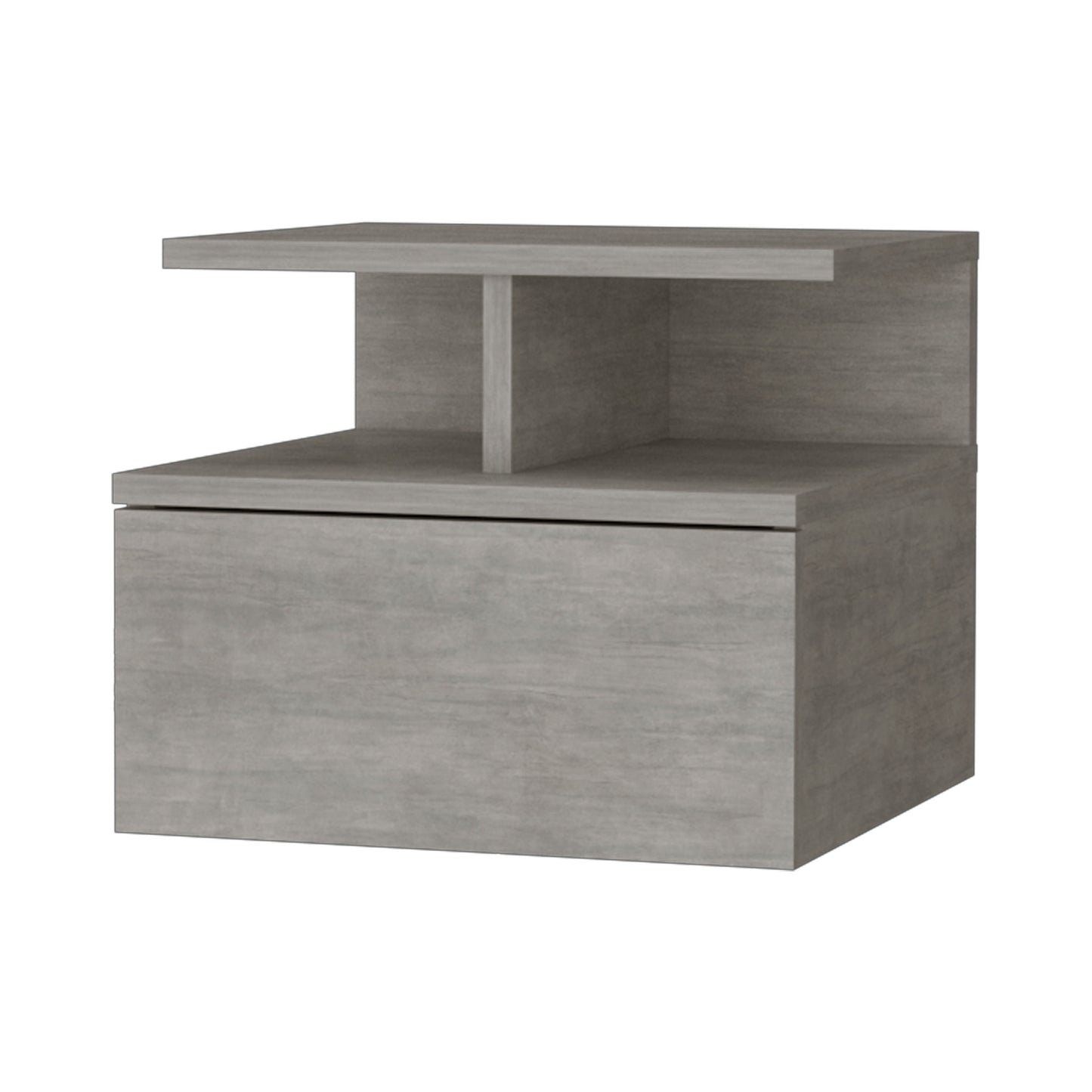 Augusta Floating Nightstand with 2-Tier Shelf and 1-Drawer