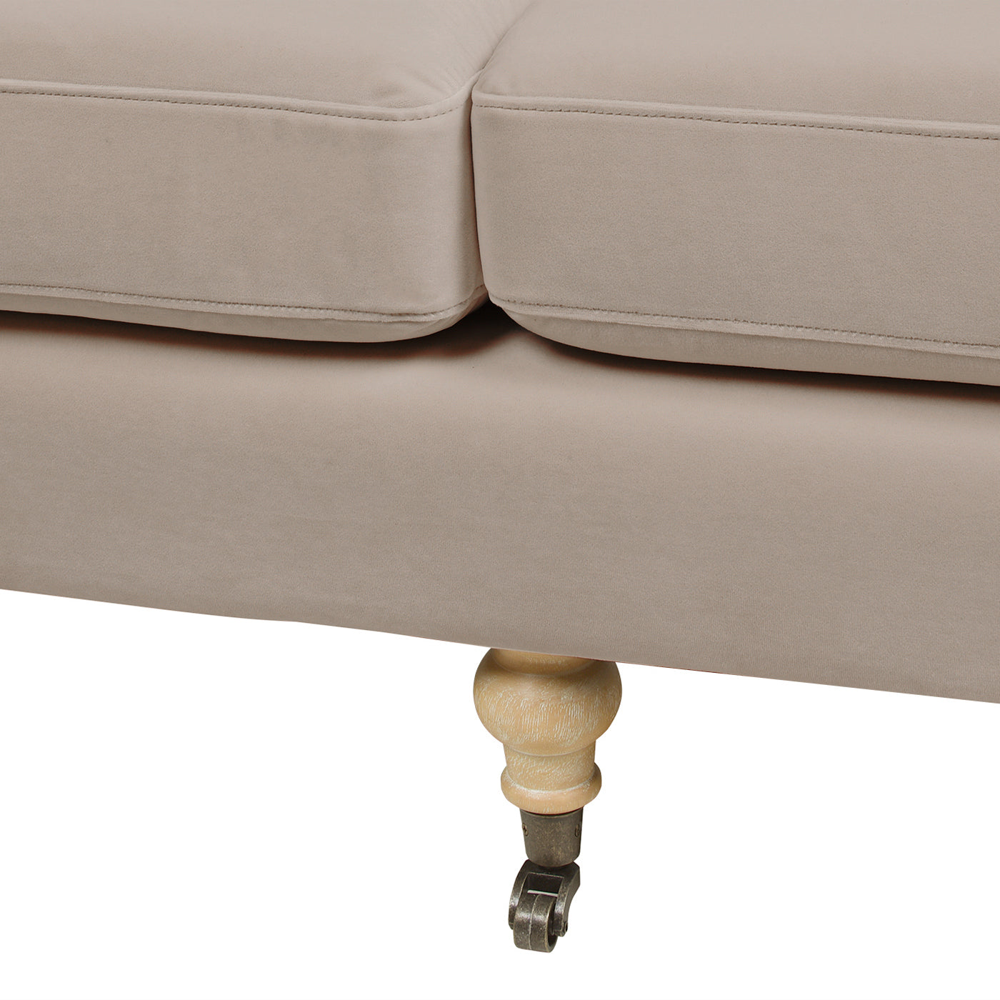 Alana 88" Lawson Two-Cushion Tightback Sofa, Mink Beige Performance Velvet