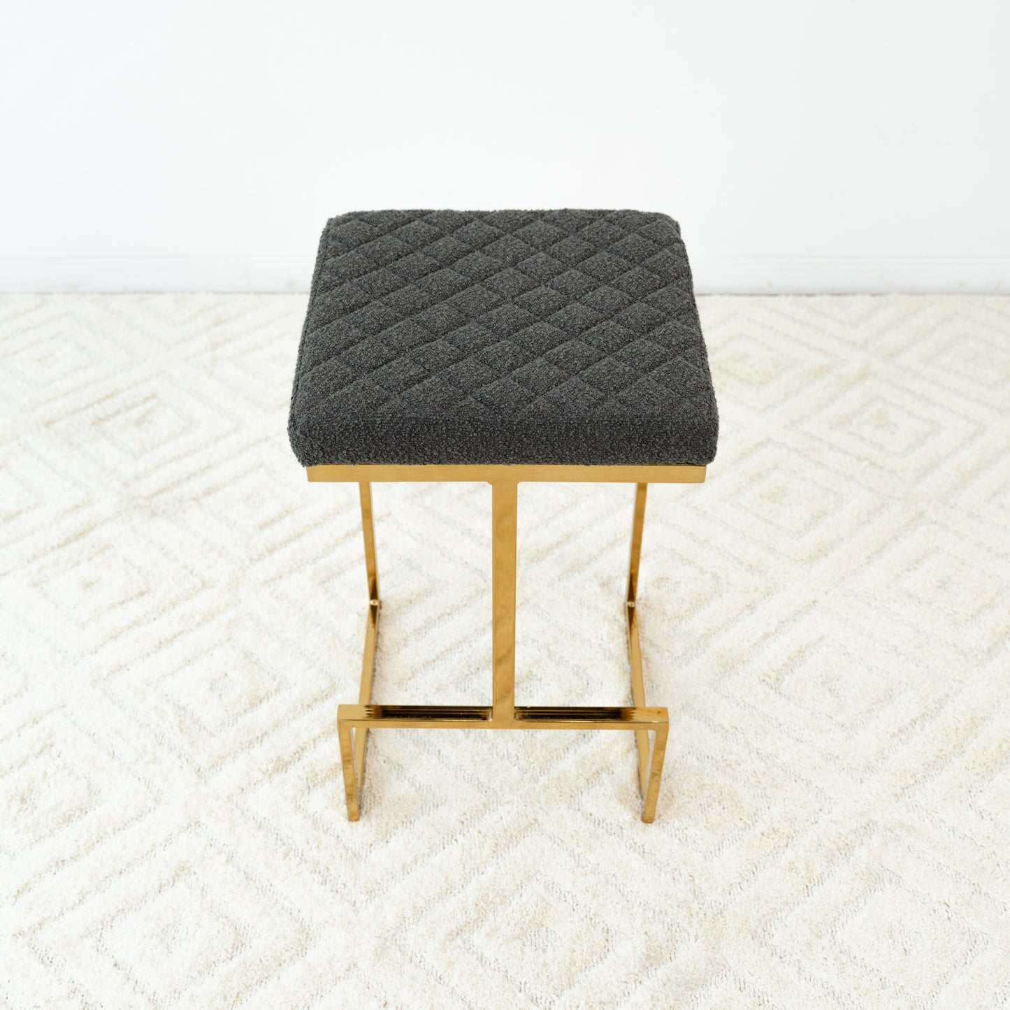 Joel Mid Century Modern Luxury Upholstered Stool