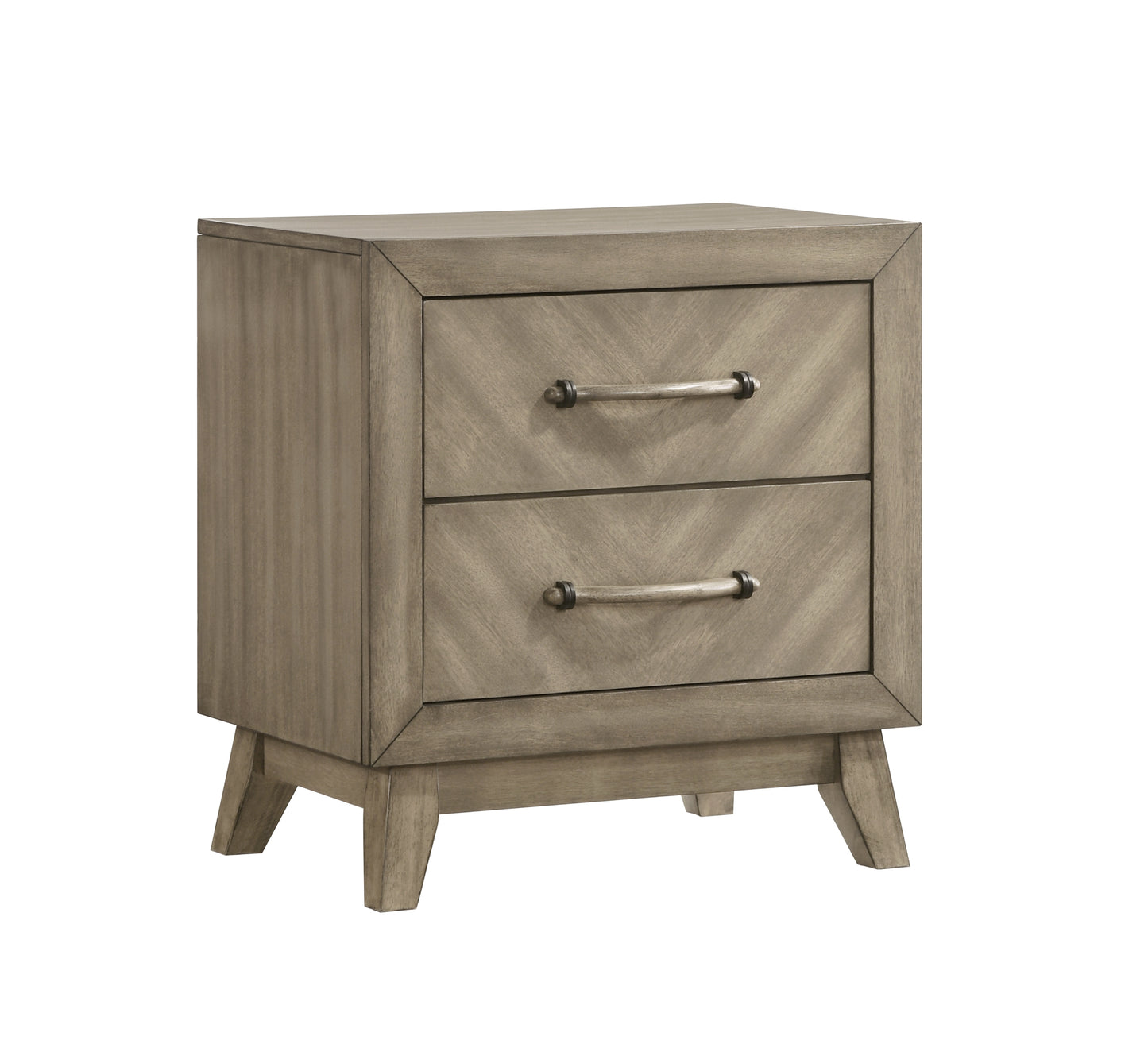 Arena Contemporary 2-Drawer Nightstand, Antique Gray