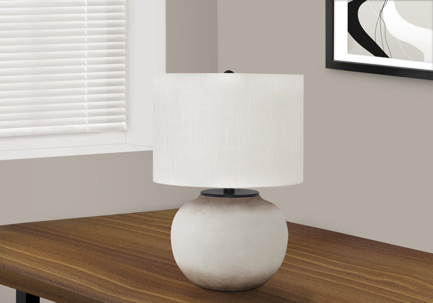 Lighting, 21"h, Table Lamp, Cream Ceramic, Ivory / Cream Shade, Modern