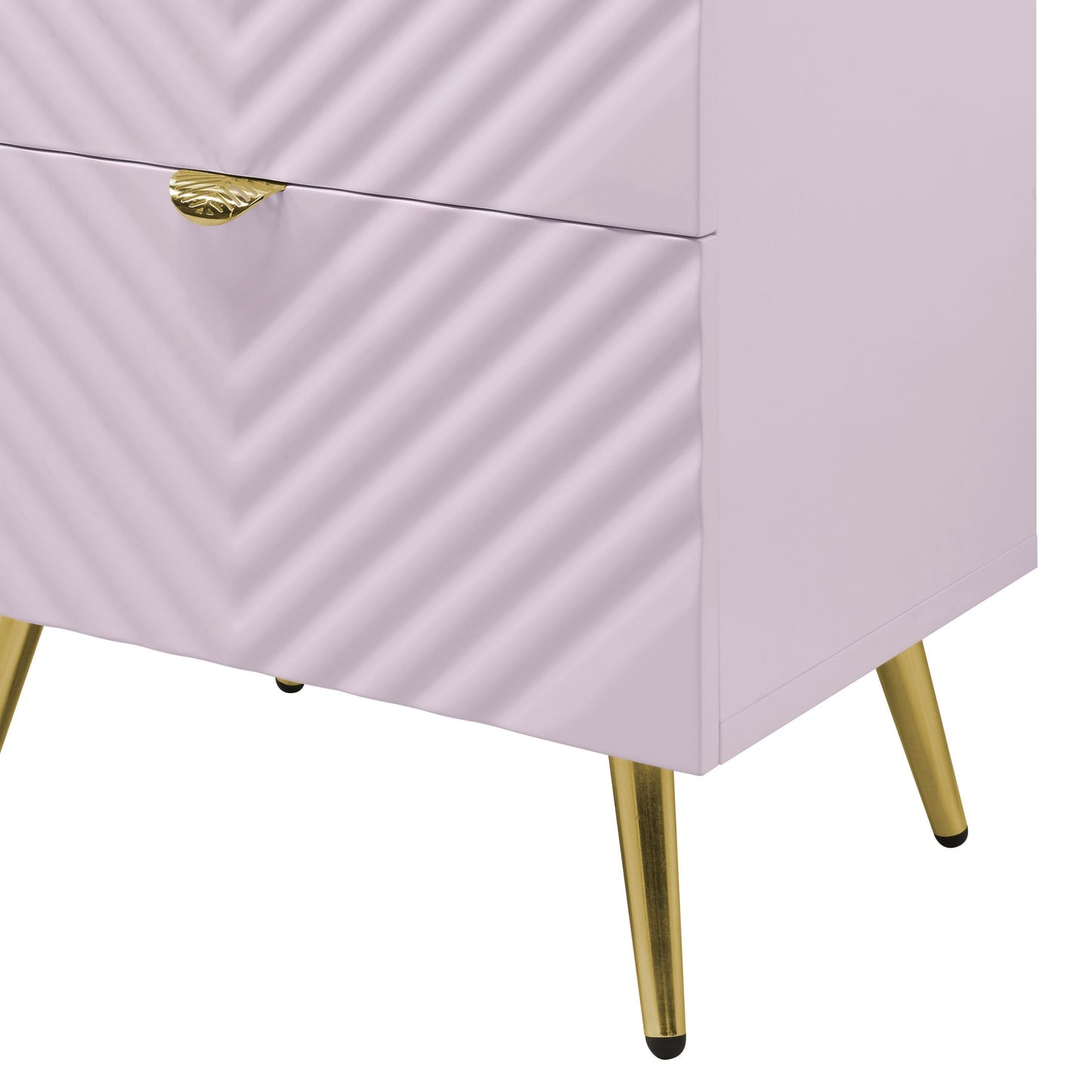 Pink High Gloss 2-Drawer Nightstand