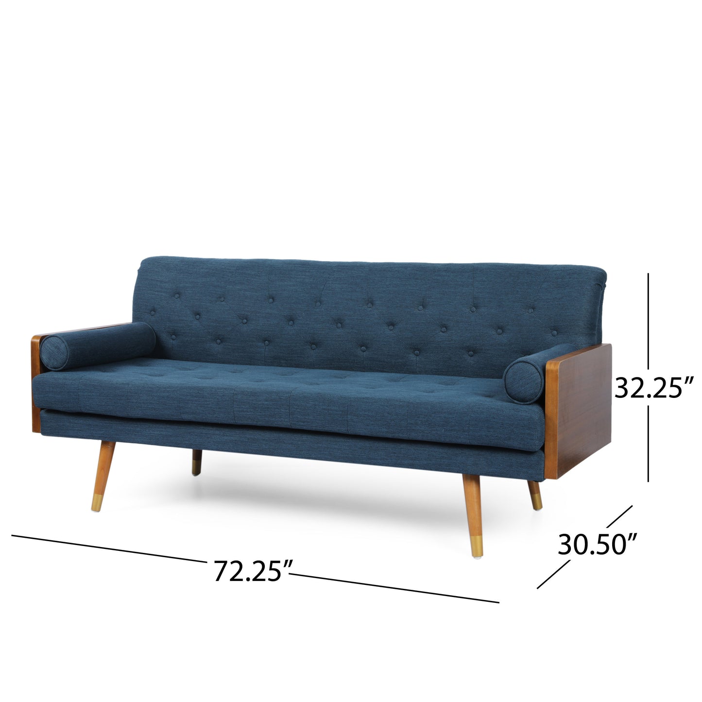 Aidan Mid-Century Modern Tufted Fabric Sofa