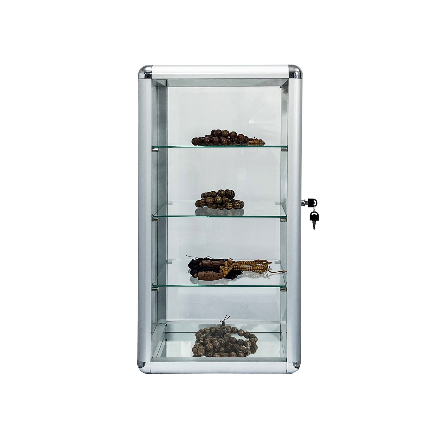 Tempered Glass Counter Top Display Showcase with Sliding Glass Door and Lock,Standard Aluminum Framing with Sliding Glass Door and Lock-display cabinet