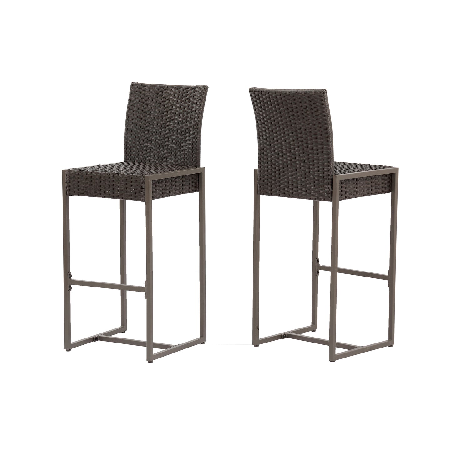 Outdoor Barstool with Hand Crafted Details, Dark Brown
