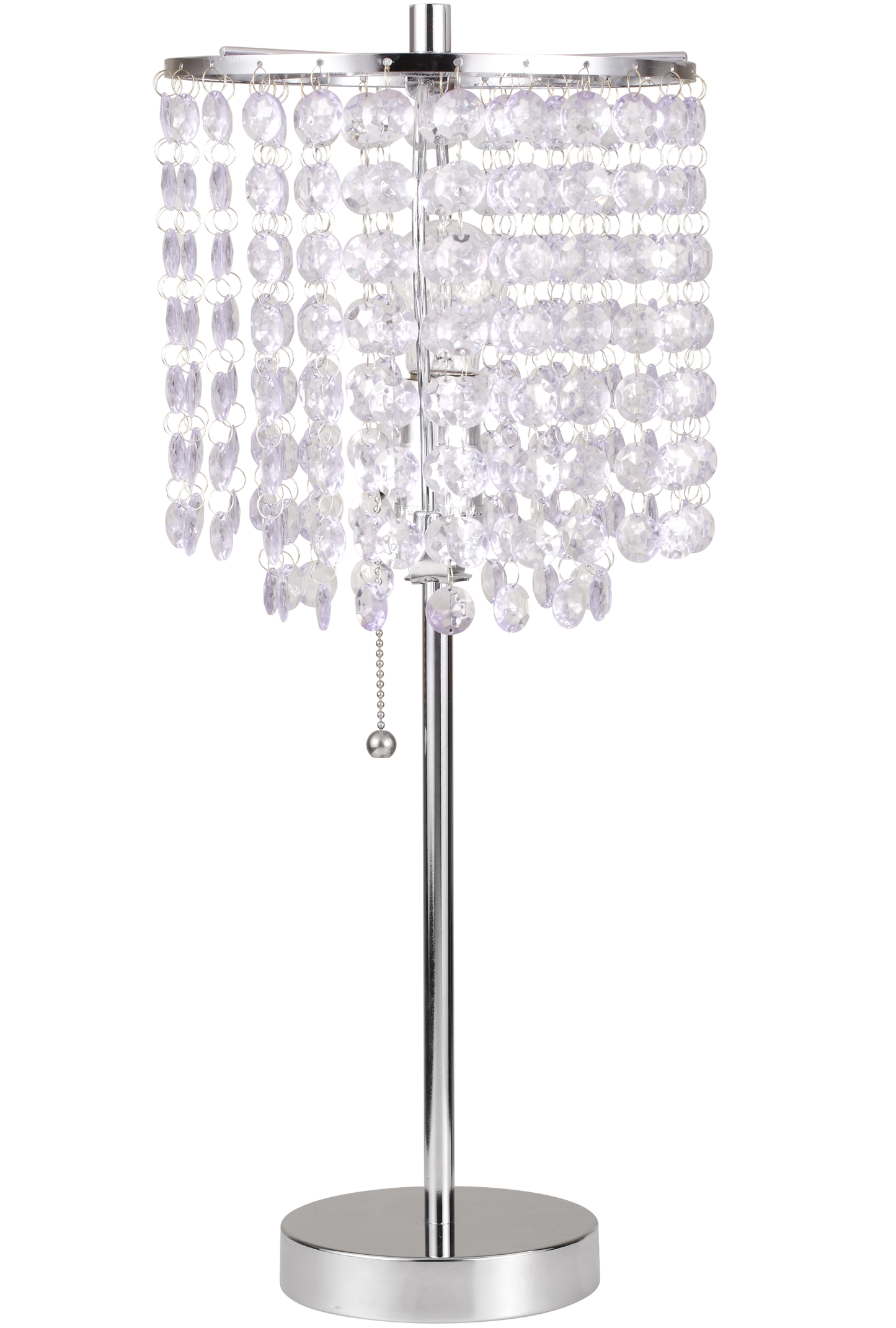 19"H CHROME CRYSTAL INSPIRED PULL TABLE LAMP (1PC/CTN) (0.43/4.22)