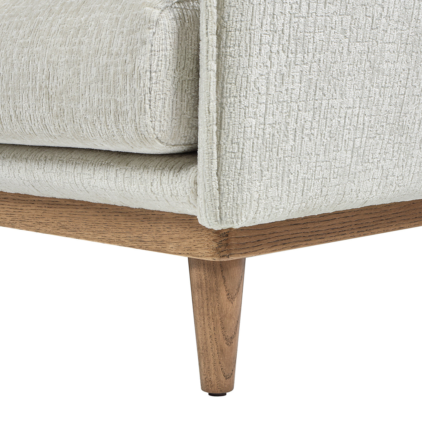 Haven 83" Flange Arm Oak Wood Sofa, Marled Gray Chenille