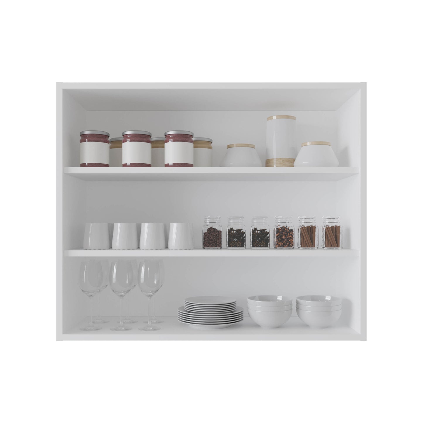 Wall Shelf 30" H, 3 Shelves, White
