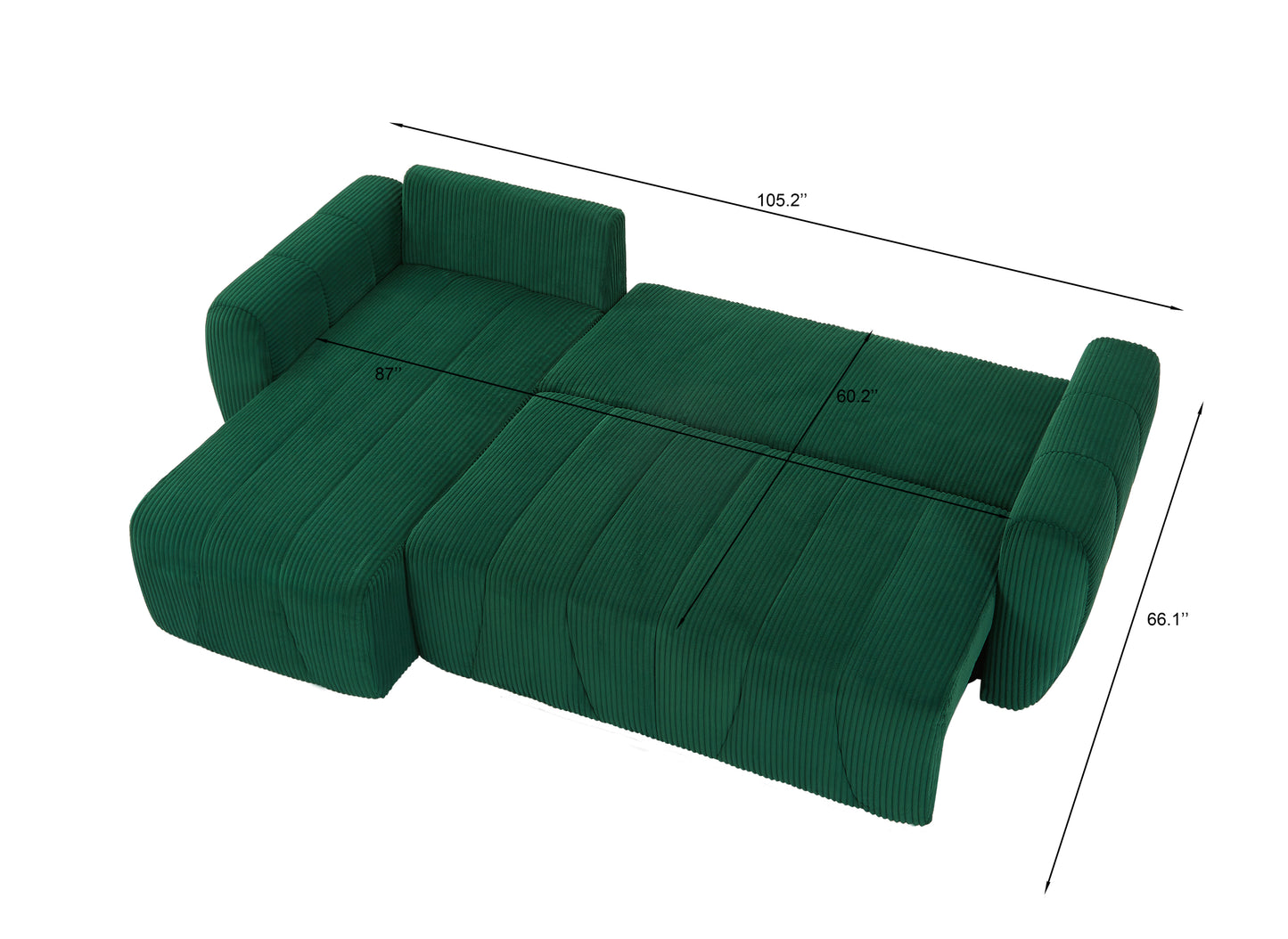 Convertible Sectional Sofa Couch,  Modern Fabric 3 Seater L-Shaped Couch for Living Room, Apartment, Office, Small Space