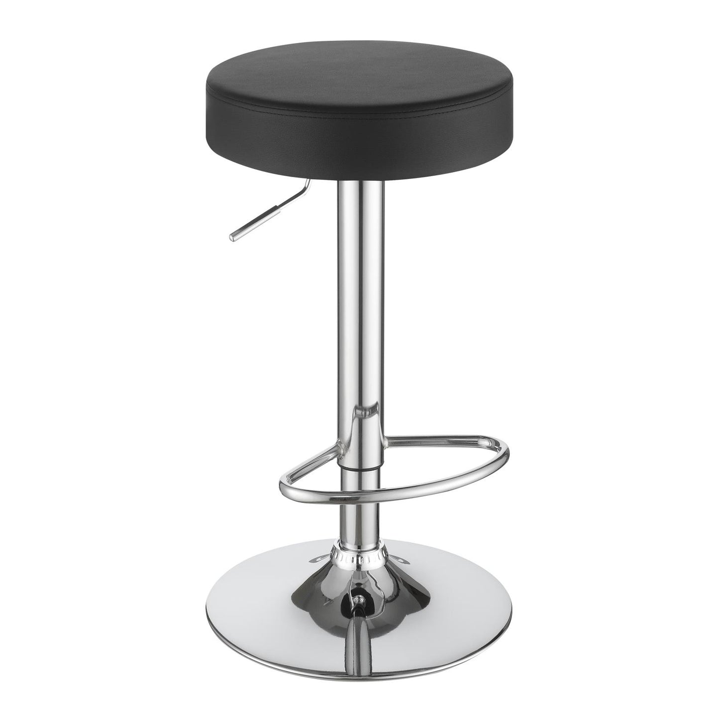 Black and Chrome Adjustable Hydraulic Bar Stool