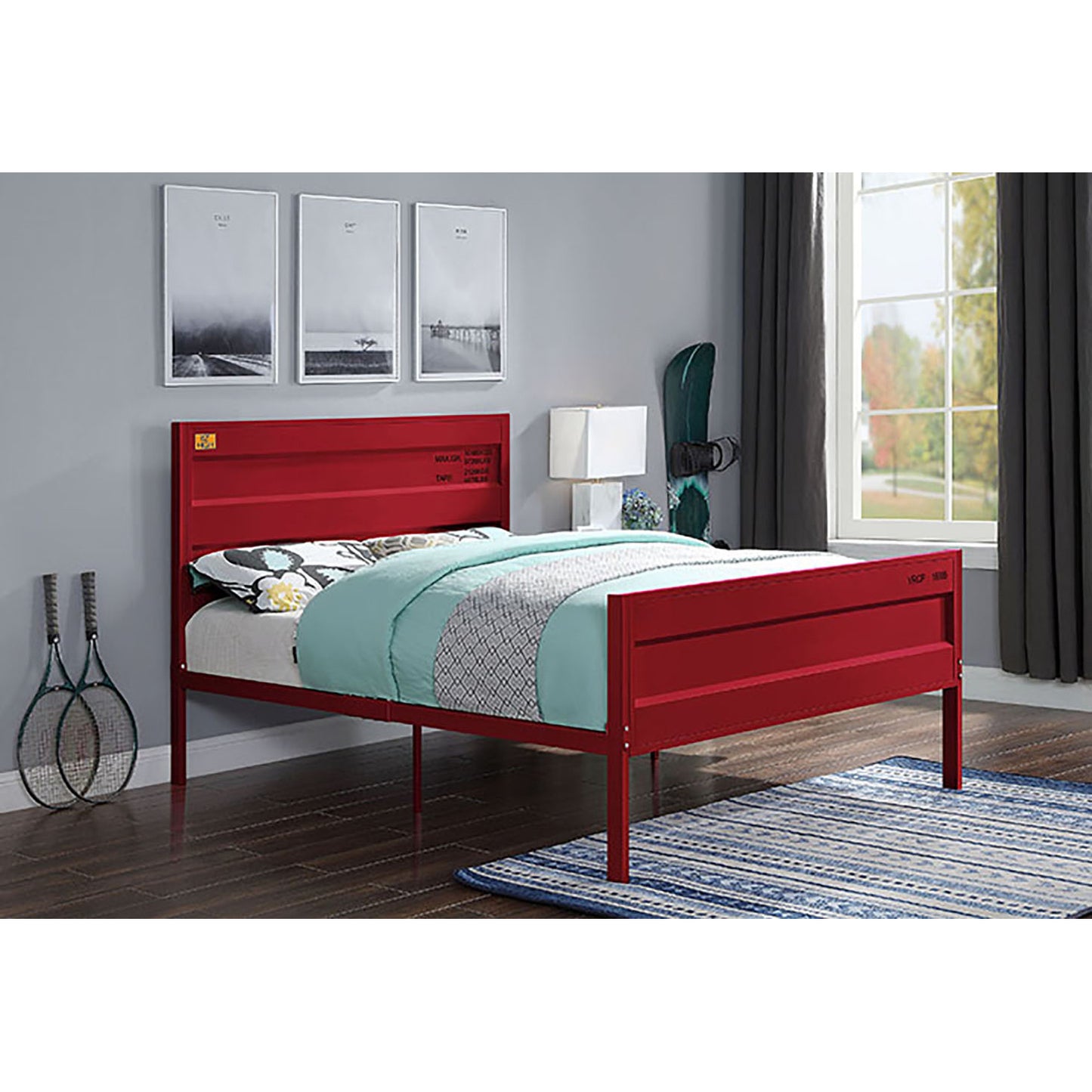 Red Full Platform Bed