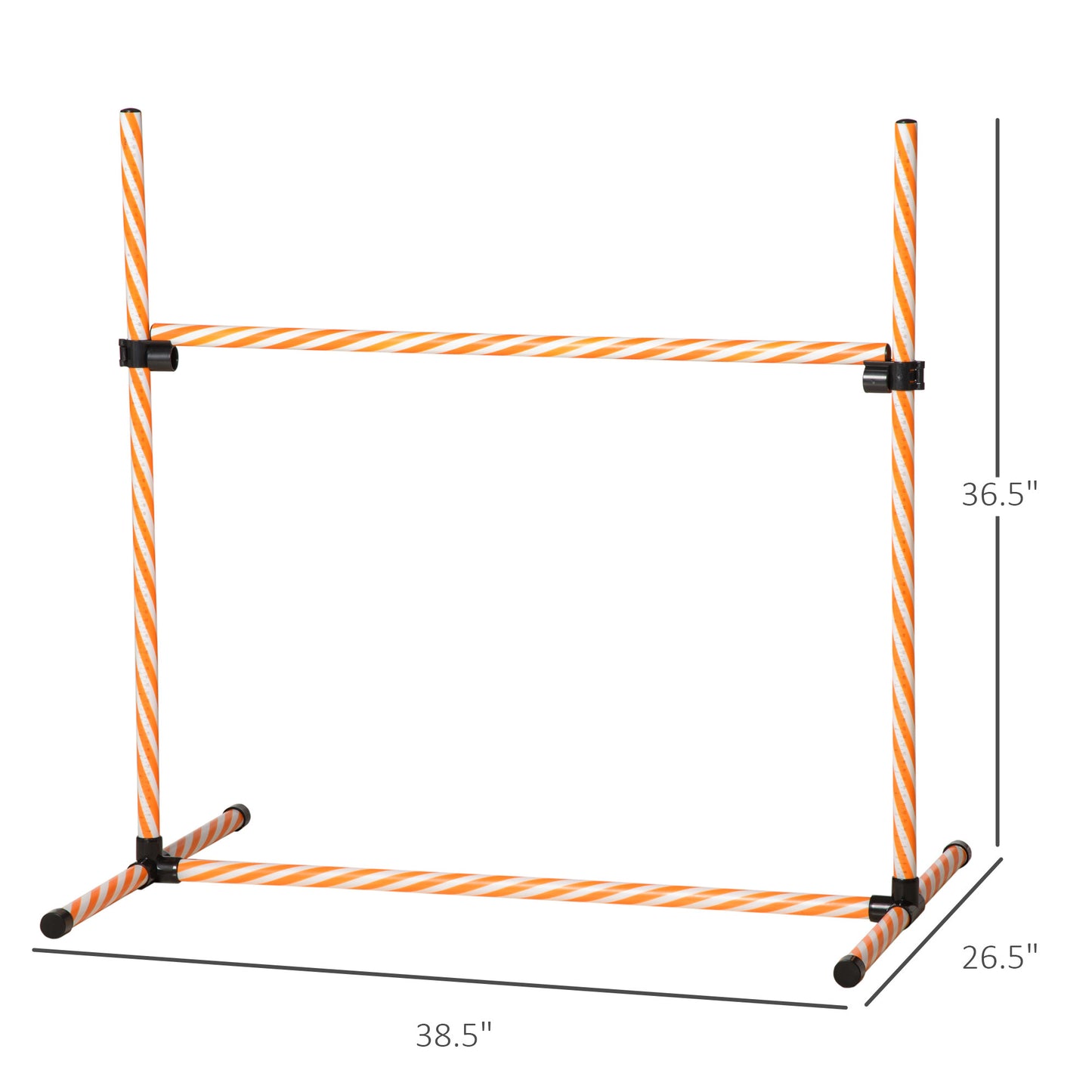 PawHut 6 Piece Dog Agility Training Equipment with Hurdle Bag and Whistle, Orange and White