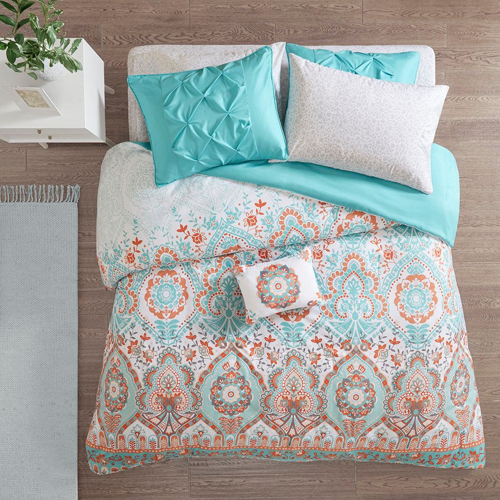 Twin Boho Comforter Set with Bed Sheets