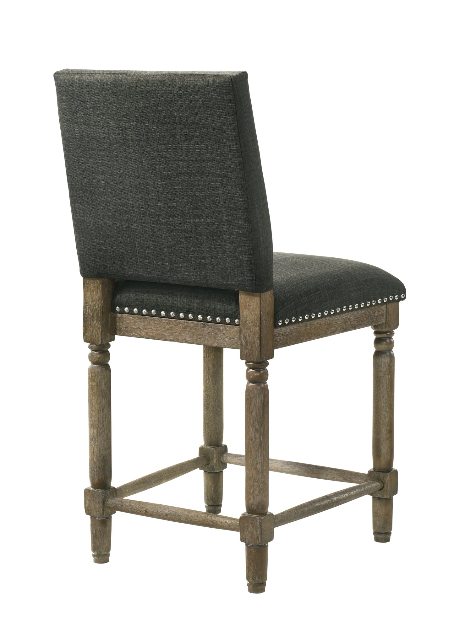 Everton 19.5" Gray Fabric Counter Height Chair with Nailhead Trim