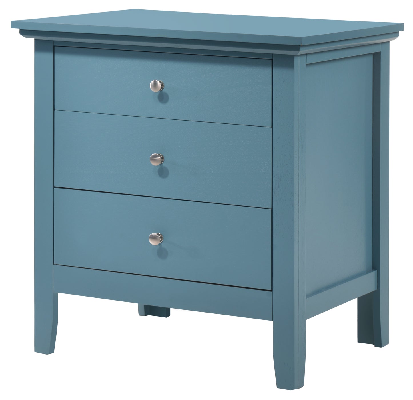 Casual Teal Storage Nightstand