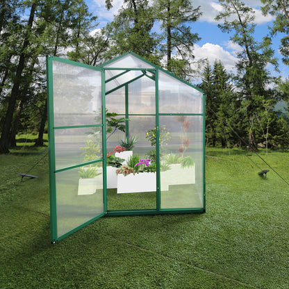 Newly marketed Gain height windproofaluminum greenhouse 6x8 FT Polycarbonate Greenhouse Raised Base and Anchor Aluminum Heavy Duty Walk-in Greenhouses for Outdoor Backyard in All Season