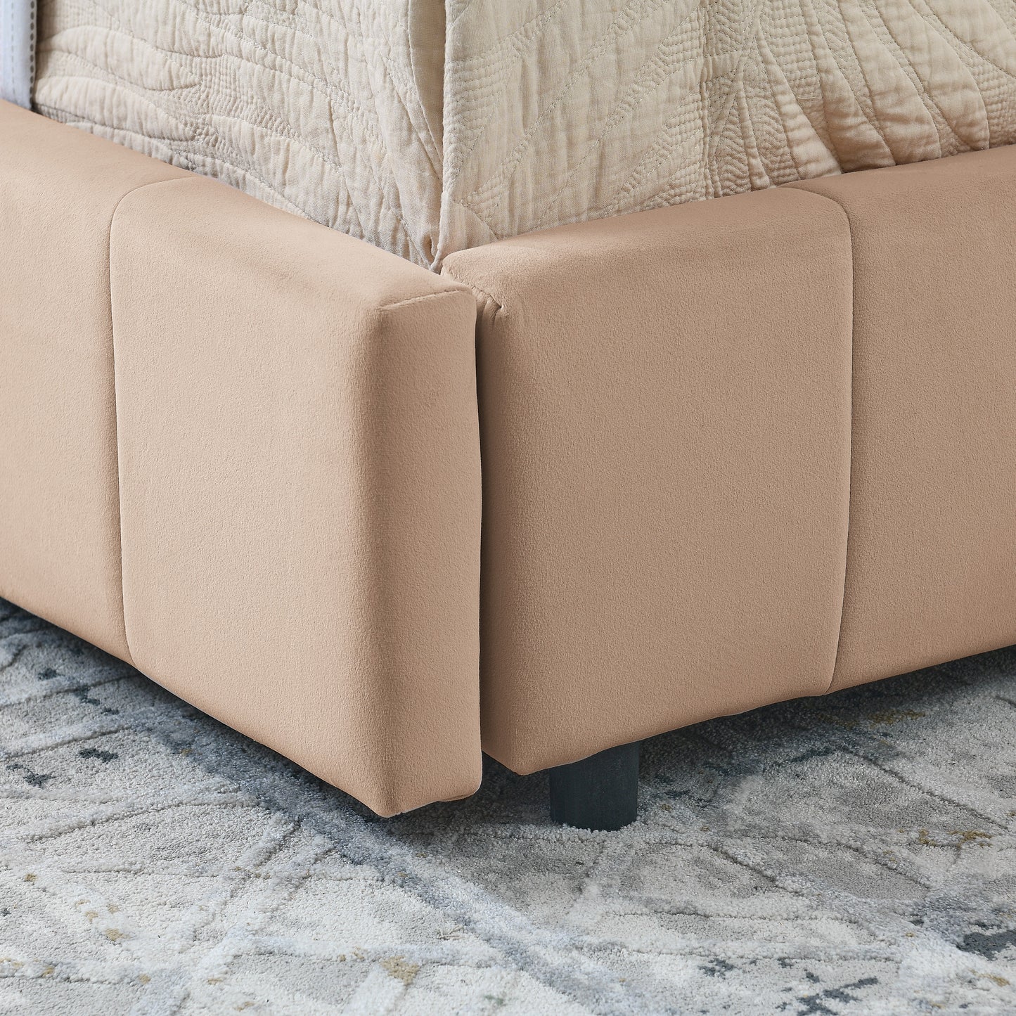 Full Size Storage Upholstered Tufted Bed Frame, Sofa Bed Frame with Comfortable Backrest and Armrests, Full Size Bed for Bedroom, Living Room,Velvet, PINK(80.5''*59''*29.5'')