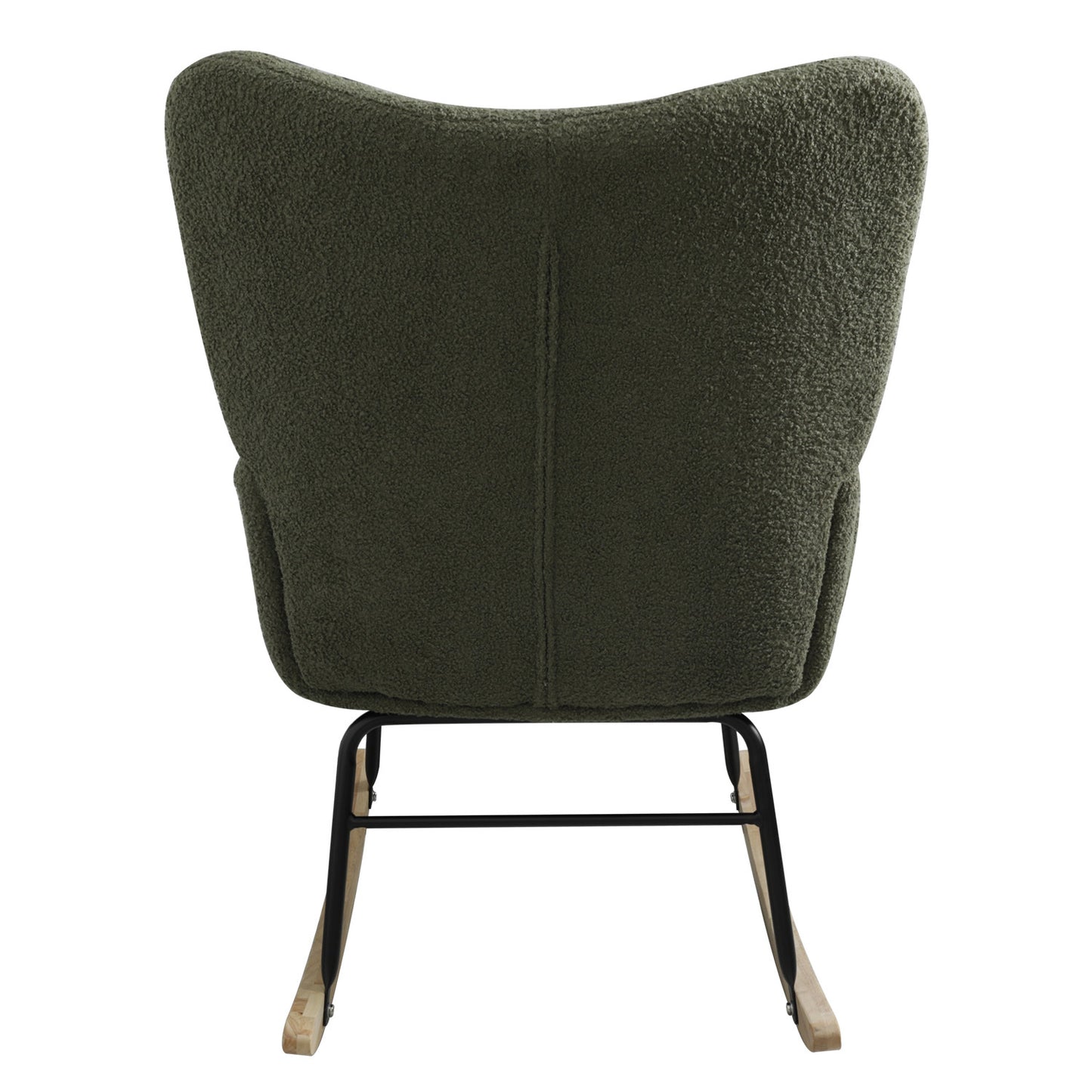 Teddy Fabric Rocking Chair, Modern Rocking Accent Chair for Nursery, Living Room, Bedroom, Deep Green