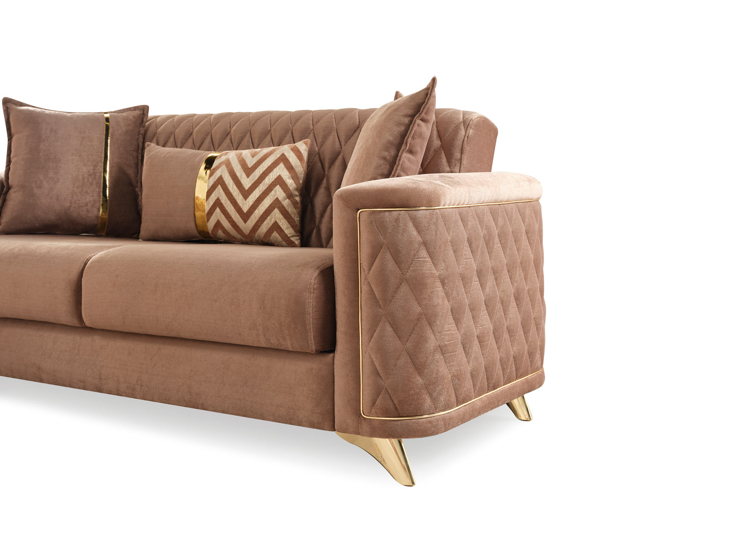 Luna 3Pc Modern Living Room Set in Copper