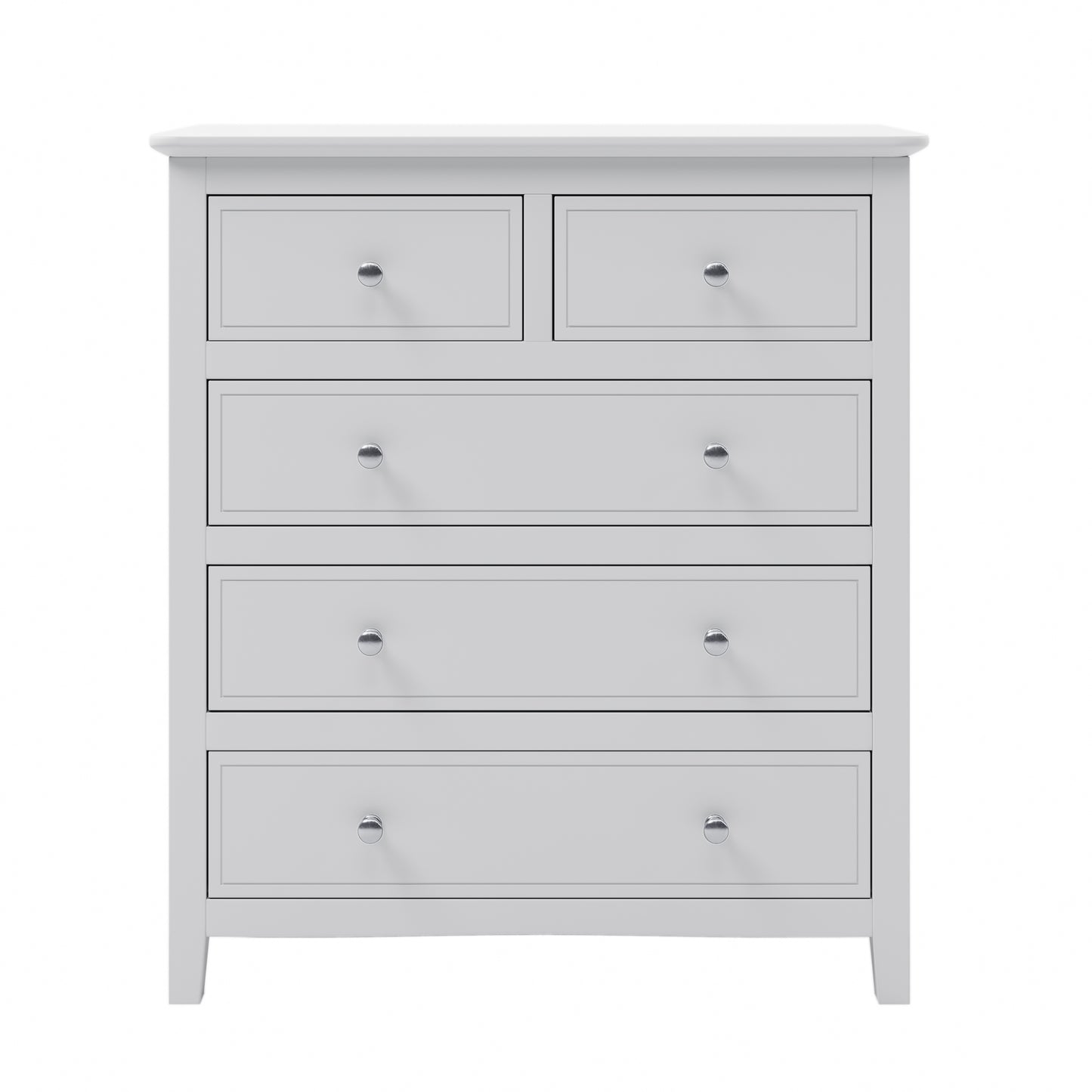 White Solid Wood 5 Pieces Queen Bedroom Sets(bed+nightstand*2+chest+dresser)old sku:BS515101AAK