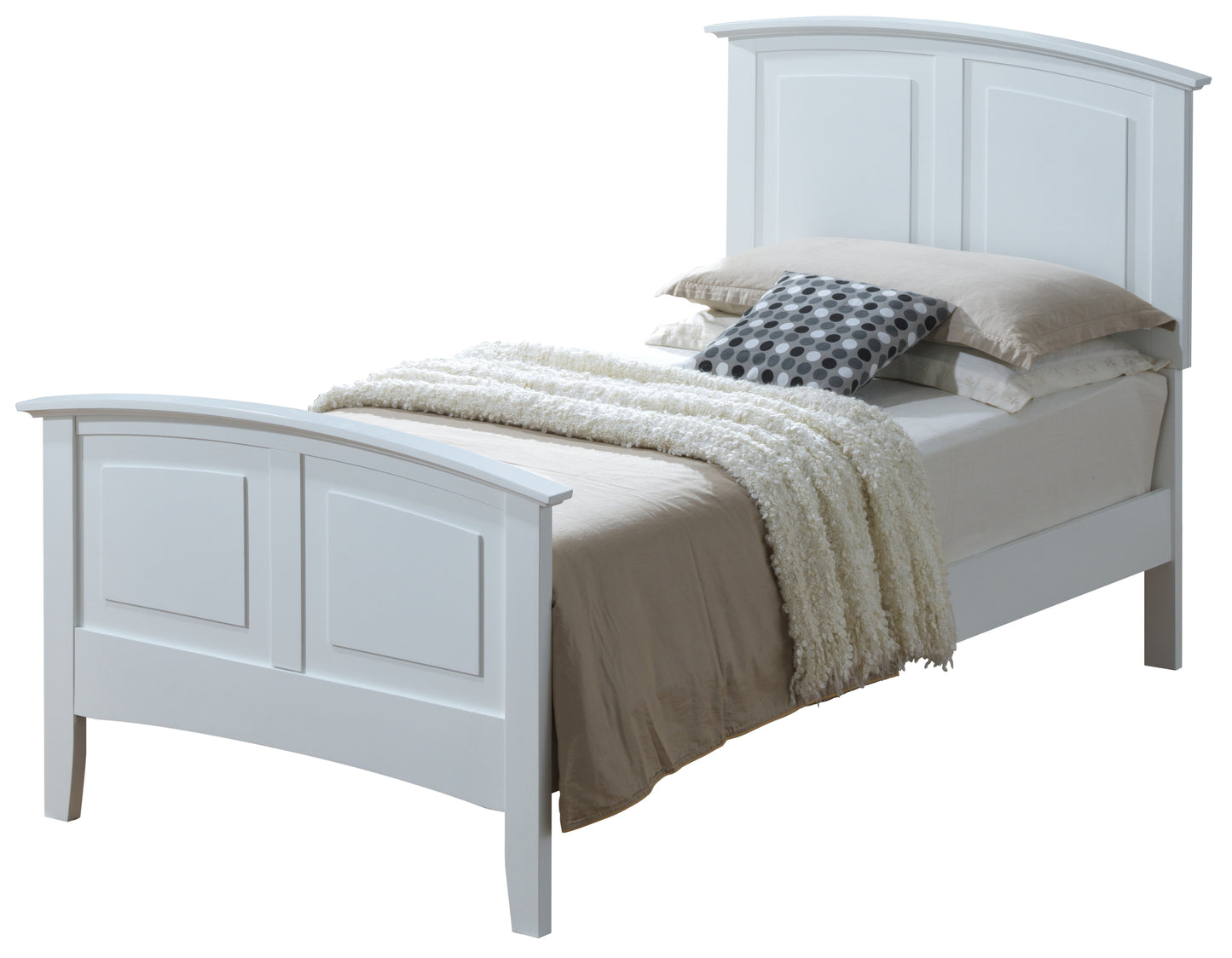Versatile White Twin Bed For Casual Spaces