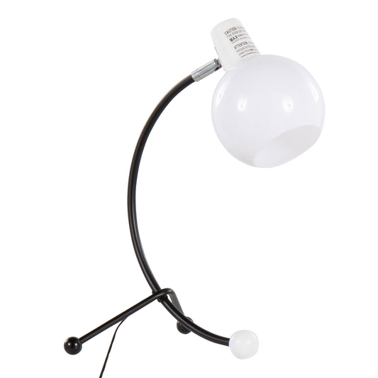 Eileen Contemporary Task Lamp in Black Metal and White Plastic Shade by LumiSource