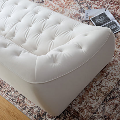 WKS10W White  sofa with , durable fabric, solid wood frame, high density sponge filler