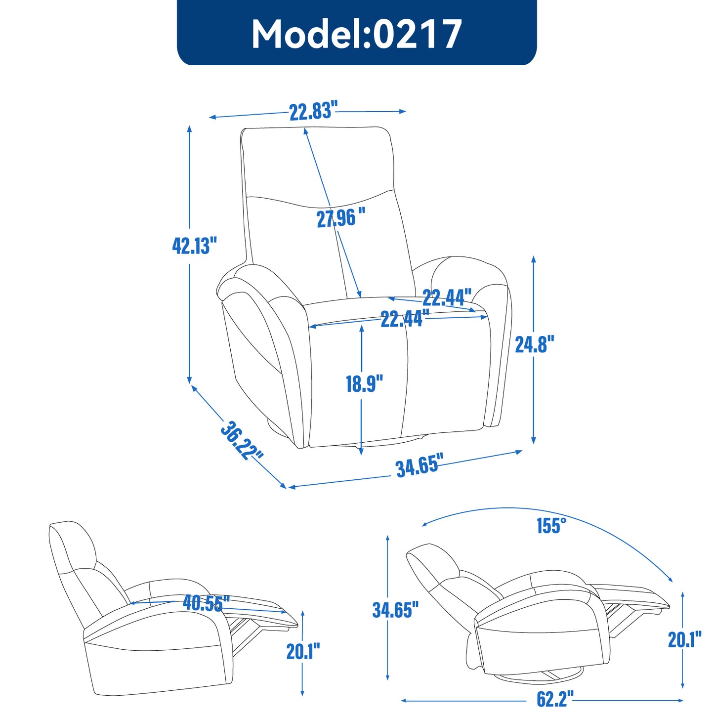 Yellow Brown Genuine Leather Swivel and Rocker Power Recliner Chair with Lumbar Support, Max Swivel Degree 270°, Heavy Duty Motion Mechanism with USB and Type-C