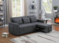 Zoey 79.75" Dark Gray Linen Convertible Sleeper Sofa with Side Pocket