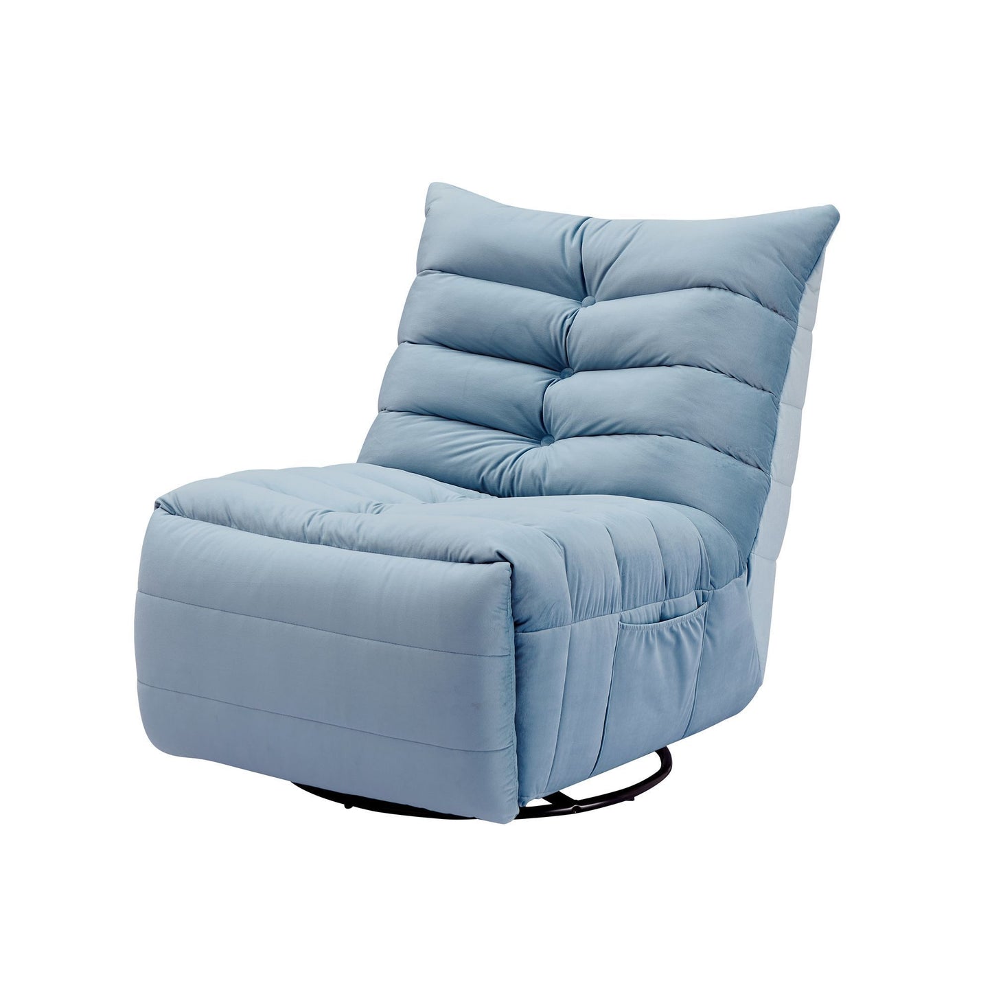 Lazy Luxury in a Small Space: Modern Rotatable Lounge Chair with Side Pocket, Perfect for Reading & Relaxing in Style