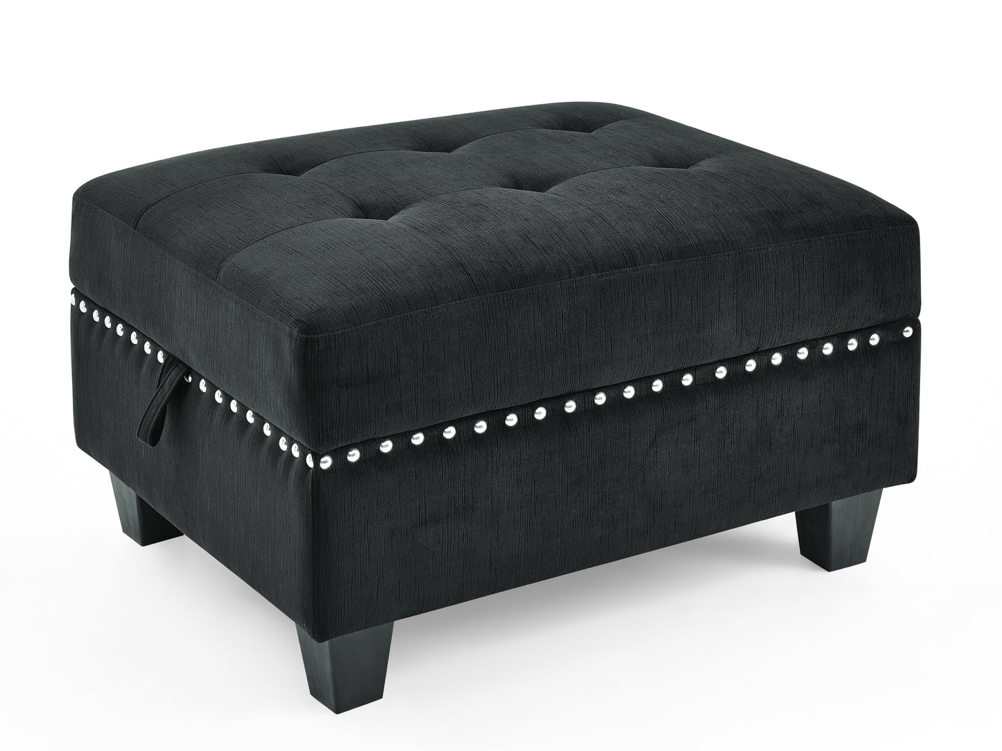 U shape Modular Sectional Sofa,DIY Combination,includes Two Single Chair ,Two Corner and Two Ottoman,Black Velvet.