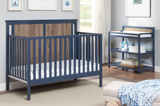 Connelly 4-in-1 Convertible Crib Midnight Blue/Vintage Walnut